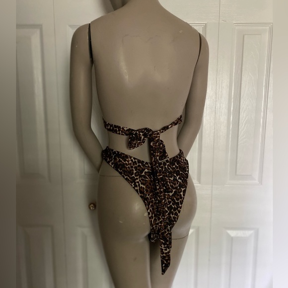MATTE COLLECTION Leopard Print Wrap Around Bikini Bottom XL - Picture 8 of 12